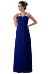ColsBM Erin Electric Blue Informal A-line Spaghetti Sleeveless Floor Length Ruching Plus Size Bridesmaid Dresses