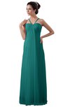 ColsBM Erin Emerald Green Informal A-line Spaghetti Sleeveless Floor Length Ruching Plus Size Bridesmaid Dresses