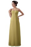 ColsBM Erin Gold Informal A-line Spaghetti Sleeveless Floor Length Ruching Plus Size Bridesmaid Dresses