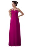 ColsBM Erin Hot Pink Informal A-line Spaghetti Sleeveless Floor Length Ruching Plus Size Bridesmaid Dresses