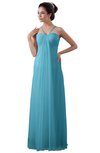 ColsBM Erin Light Blue Informal A-line Spaghetti Sleeveless Floor Length Ruching Plus Size Bridesmaid Dresses