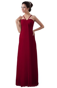 ColsBM Erin Maroon Informal A-line Spaghetti Sleeveless Floor Length Ruching Plus Size Bridesmaid Dresses