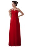 ColsBM Erin Red Informal A-line Spaghetti Sleeveless Floor Length Ruching Plus Size Bridesmaid Dresses