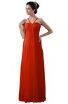 ColsBM Erin Tangerine Tango Informal A-line Spaghetti Sleeveless Floor Length Ruching Plus Size Bridesmaid Dresses