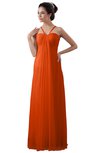 ColsBM Erin Tangerine Informal A-line Spaghetti Sleeveless Floor Length Ruching Plus Size Bridesmaid Dresses