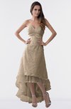 ColsBM Isabel Almondine Brown Simple A-line Zipper Tea Length Paillette Plus Size Bridesmaid Dresses