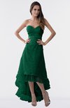 ColsBM Isabel Alpine Green Simple A-line Zipper Tea Length Paillette Plus Size Bridesmaid Dresses