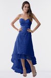 ColsBM Isabel Nautical Blue Simple A-line Zipper Tea Length Paillette Plus Size Bridesmaid Dresses