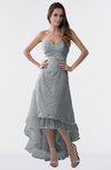 ColsBM Isabel Silver Sconce Simple A-line Zipper Tea Length Paillette Plus Size Bridesmaid Dresses