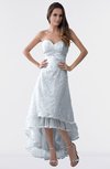 ColsBM Isabel Silver Simple A-line Zipper Tea Length Paillette Plus Size Bridesmaid Dresses