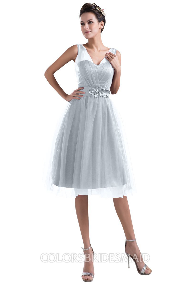 Silver plus size bridesmaid dresses