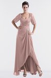 ColsBM Emilia Bridal Rose Modest Sweetheart Short Sleeve Zip up Floor Length Plus Size Bridesmaid Dresses
