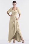 ColsBM Emilia Champagne Modest Sweetheart Short Sleeve Zip up Floor Length Plus Size Bridesmaid Dresses