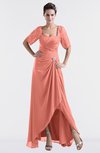 ColsBM Emilia Desert Flower Modest Sweetheart Short Sleeve Zip up Floor Length Plus Size Bridesmaid Dresses