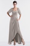 ColsBM Emilia Fawn Modest Sweetheart Short Sleeve Zip up Floor Length Plus Size Bridesmaid Dresses