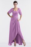 ColsBM Emilia Orchid Modest Sweetheart Short Sleeve Zip up Floor Length Plus Size Bridesmaid Dresses