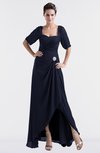 ColsBM Emilia Peacoat Modest Sweetheart Short Sleeve Zip up Floor Length Plus Size Bridesmaid Dresses