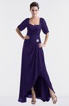 ColsBM Emilia Royal Purple Modest Sweetheart Short Sleeve Zip up Floor Length Plus Size Bridesmaid Dresses