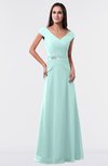 ColsBM Madelyn Blue Glass Informal A-line Portrait Zipper Floor Length Ruching Plus Size Bridesmaid Dresses