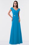 ColsBM Madelyn Cornflower Blue Informal A-line Portrait Zipper Floor Length Ruching Plus Size Bridesmaid Dresses