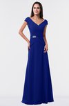 ColsBM Madelyn Electric Blue Informal A-line Portrait Zipper Floor Length Ruching Plus Size Bridesmaid Dresses