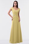 ColsBM Madelyn Gold Informal A-line Portrait Zipper Floor Length Ruching Plus Size Bridesmaid Dresses