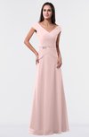 ColsBM Madelyn Pastel Pink Informal A-line Portrait Zipper Floor Length Ruching Plus Size Bridesmaid Dresses