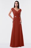 ColsBM Madelyn Rust Informal A-line Portrait Zipper Floor Length Ruching Plus Size Bridesmaid Dresses