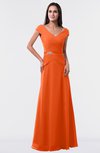 ColsBM Madelyn Tangerine Informal A-line Portrait Zipper Floor Length Ruching Plus Size Bridesmaid Dresses