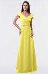 ColsBM Madelyn Yellow Iris Informal A-line Portrait Zipper Floor Length Ruching Plus Size Bridesmaid Dresses