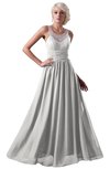ColsBM Cora Cloud White Cute A-line Scoop Sleeveless Zipper Beading Plus Size Bridesmaid Dresses