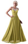 ColsBM Cora Misted Yellow Cute A-line Scoop Sleeveless Zipper Beading Plus Size Bridesmaid Dresses