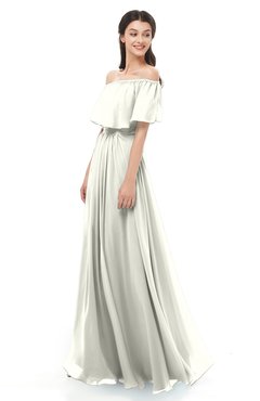 ColsBM Hana Cream Bridesmaid Dresses Romantic Short Sleeve Floor Length Pleated A-line Off The Shoulder