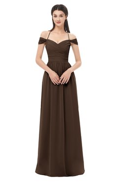 ColsBM Amirah Copper Bridesmaid Dresses Halter Zip up Pleated Floor Length Elegant Short Sleeve