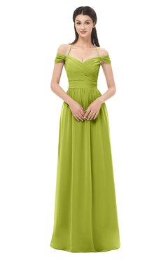 ColsBM Amirah Green Oasis Bridesmaid Dresses Halter Zip up Pleated Floor Length Elegant Short Sleeve