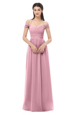 ColsBM Amirah Light Coral Bridesmaid Dresses Halter Zip up Pleated Floor Length Elegant Short Sleeve