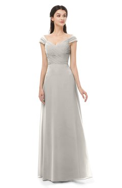 ColsBM Aspen Hushed Violet Bridesmaid Dresses Off The Shoulder Elegant Short Sleeve Floor Length A-line Ruching