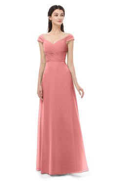 ColsBM Aspen Lantana Bridesmaid Dresses Off The Shoulder Elegant Short Sleeve Floor Length A-line Ruching
