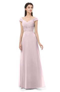 ColsBM Aspen Pale Lilac Bridesmaid Dresses Off The Shoulder Elegant Short Sleeve Floor Length A-line Ruching