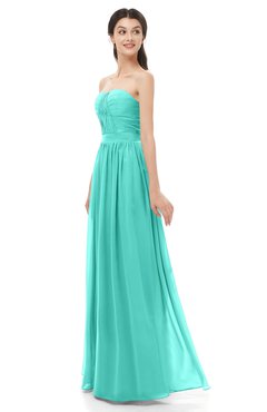 ColsBM Esme Blue Turquoise Bridesmaid Dresses Zip up A-line Floor Length Sleeveless Simple Sweetheart