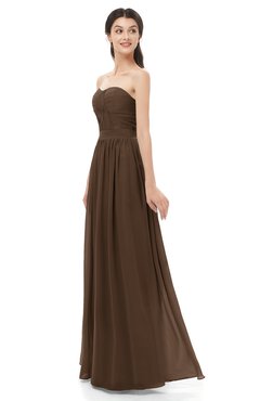 ColsBM Esme Chocolate Brown Bridesmaid Dresses Zip up A-line Floor Length Sleeveless Simple Sweetheart