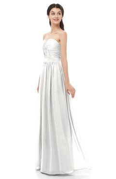 ColsBM Esme Cloud White Bridesmaid Dresses Zip up A-line Floor Length Sleeveless Simple Sweetheart