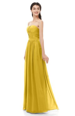 ColsBM Esme Lemon Curry Bridesmaid Dresses Zip up A-line Floor Length Sleeveless Simple Sweetheart