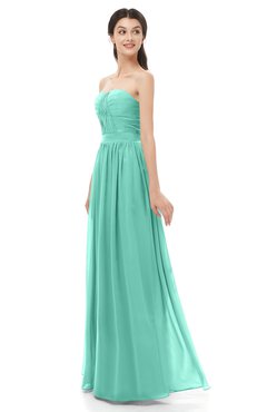 ColsBM Esme Mint Green Bridesmaid Dresses Zip up A-line Floor Length Sleeveless Simple Sweetheart