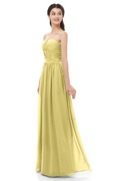 ColsBM Esme Misted Yellow Bridesmaid Dresses Zip up A-line Floor Length Sleeveless Simple Sweetheart
