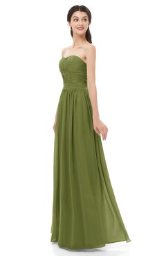 ColsBM Esme Olive Green Bridesmaid Dresses Zip up A-line Floor Length Sleeveless Simple Sweetheart