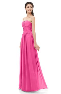 ColsBM Esme Rose Pink Bridesmaid Dresses Zip up A-line Floor Length Sleeveless Simple Sweetheart