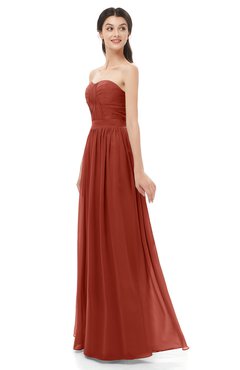 ColsBM Esme Rust Bridesmaid Dresses Zip up A-line Floor Length Sleeveless Simple Sweetheart