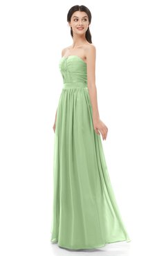 ColsBM Esme Sage Green Bridesmaid Dresses Zip up A-line Floor Length Sleeveless Simple Sweetheart