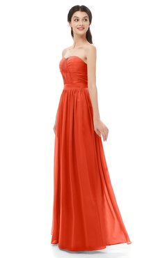 ColsBM Esme Tangerine Tango Bridesmaid Dresses Zip up A-line Floor Length Sleeveless Simple Sweetheart